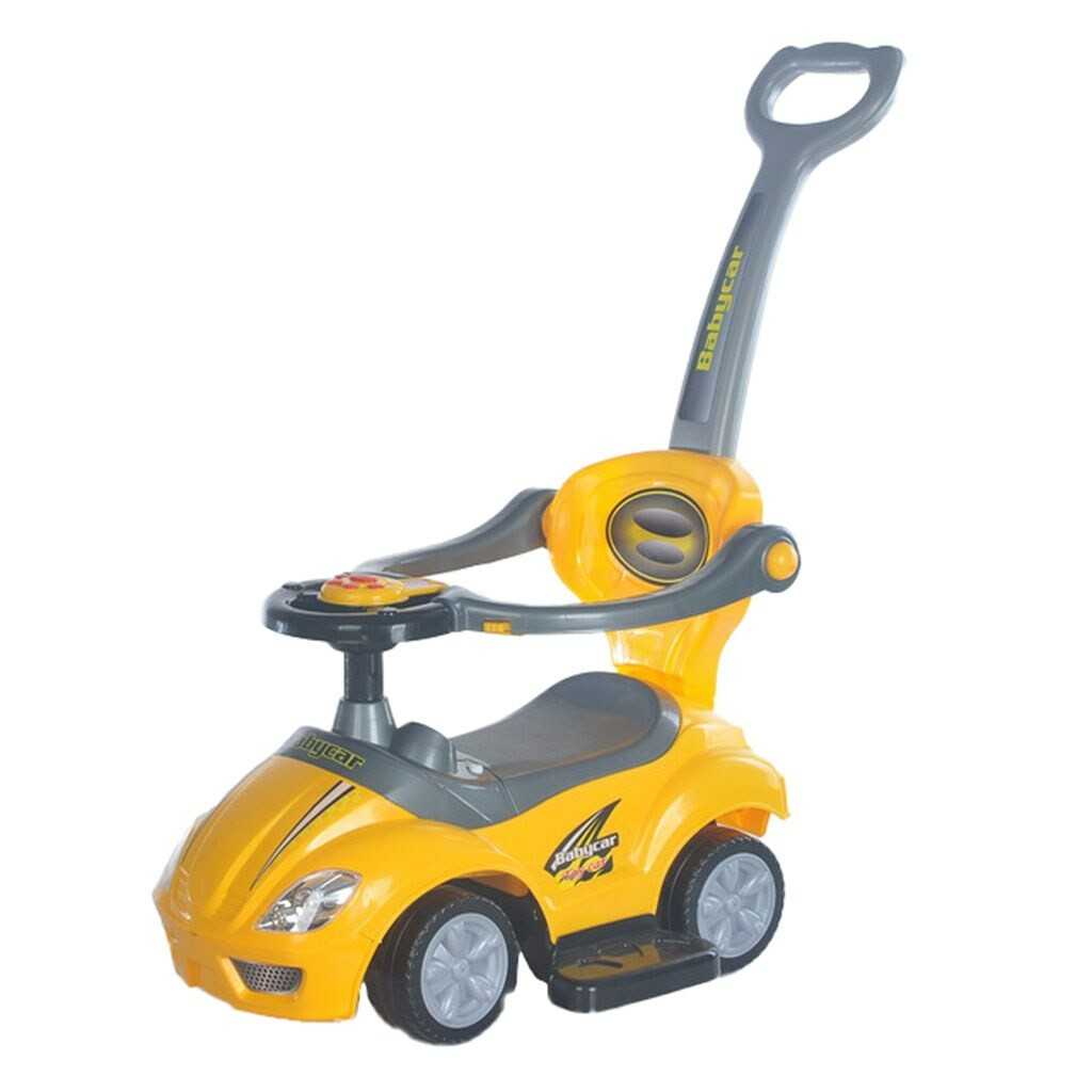 Dětské odrážedlo s vodící tyčí 3v1 Baby Mix Mega Car žluté Baby Mix