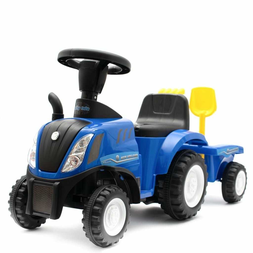 Dětské odrážedlo traktor s vlečkou a nářadím Baby Mix New Holland modrý Baby Mix