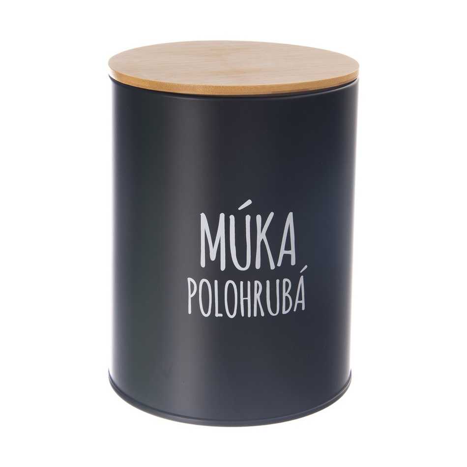Dóza plech/bambus pr. 13 cm Múka polohrubá BLACK SK Orion