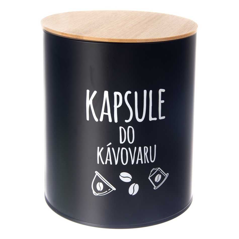 Dóza plech/bambus pr. 16 cm Kapsule BLACK SK Orion