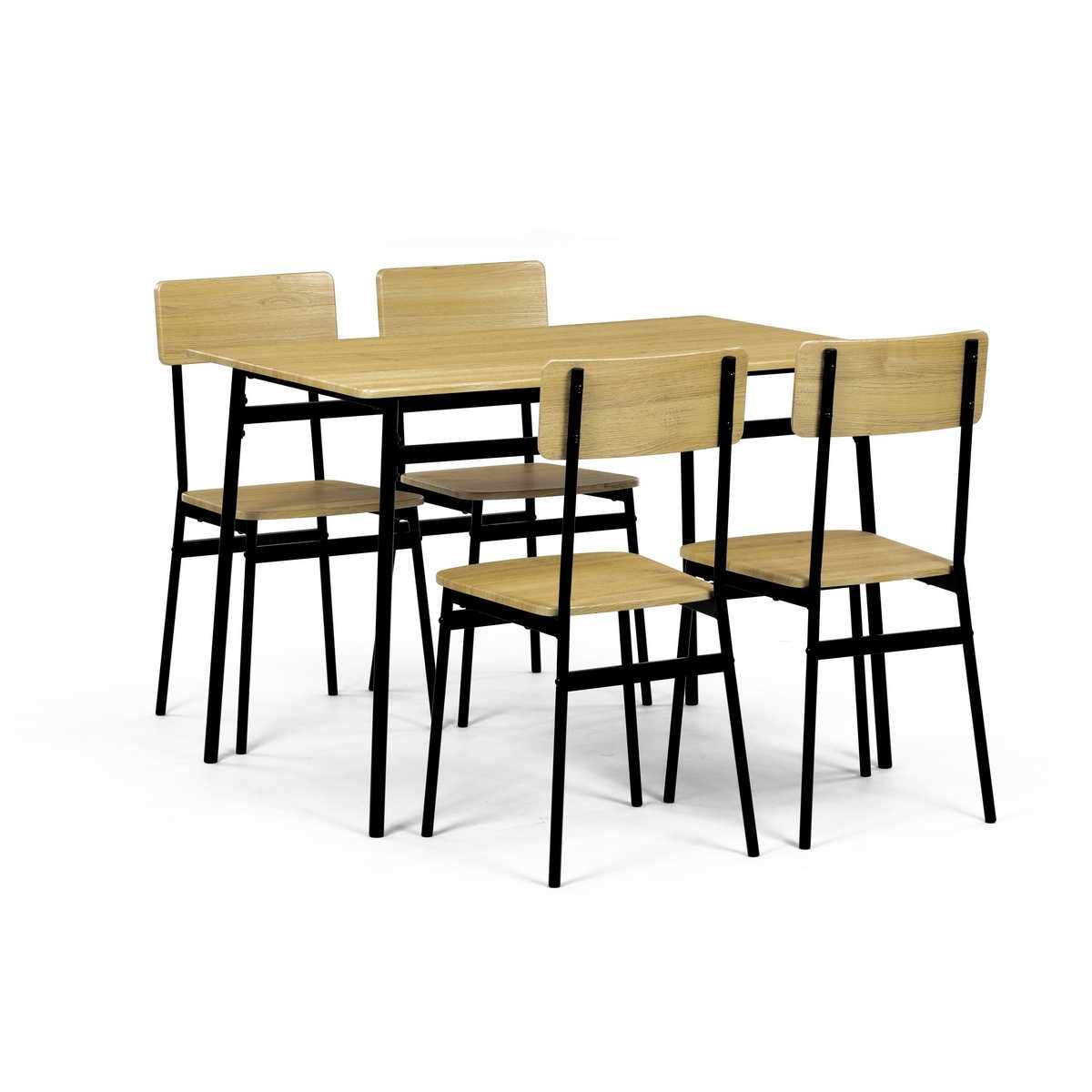 Jídelní set Industrial se 4 židlemi