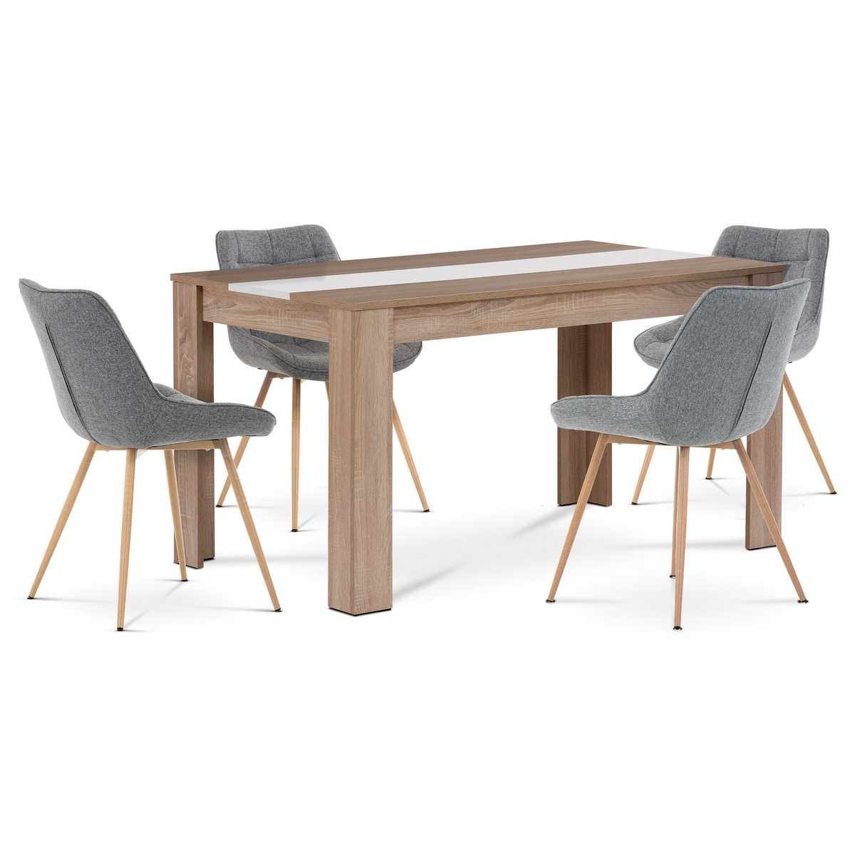 Jídelní set MDF se 4 šedými židlemi