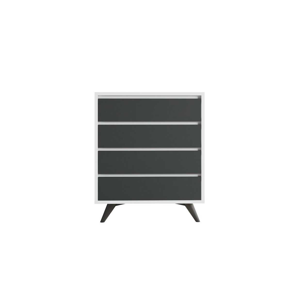 Komoda Suvera White and Anthracite