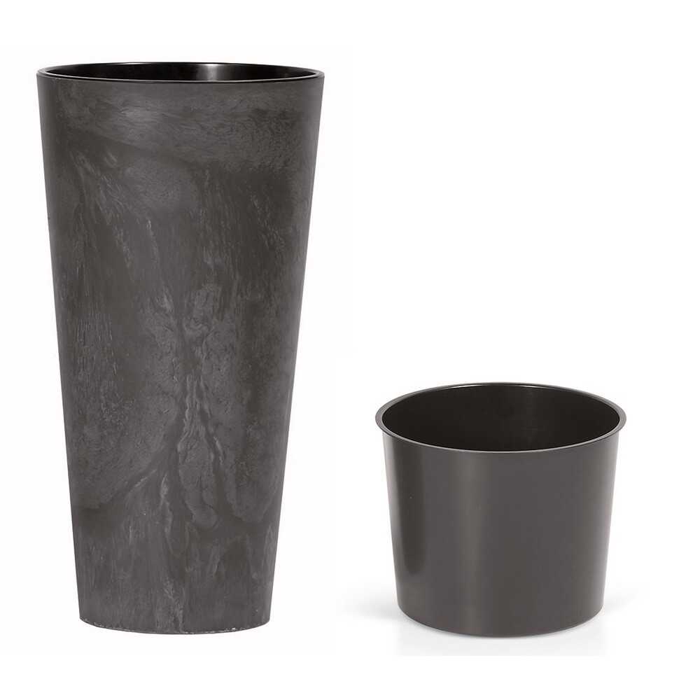 Květináč TUBUS SLIM BETON EFFECT s vkladem 30 cm