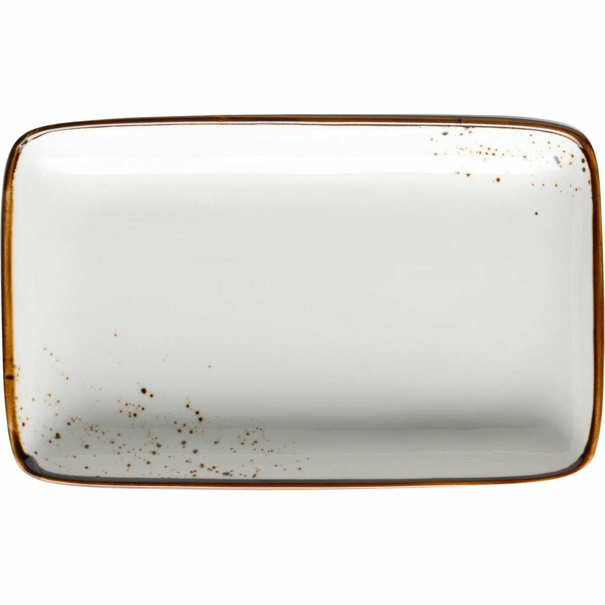 Mäser Obdélníkový tác Pintar White hnědé tečky 21 x 13 x 3 cm Mäser