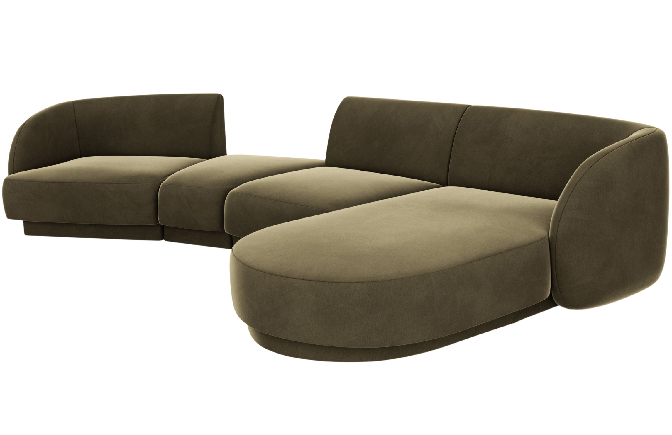 Micadoni Sametová rohová pohovka Miley 325 cm