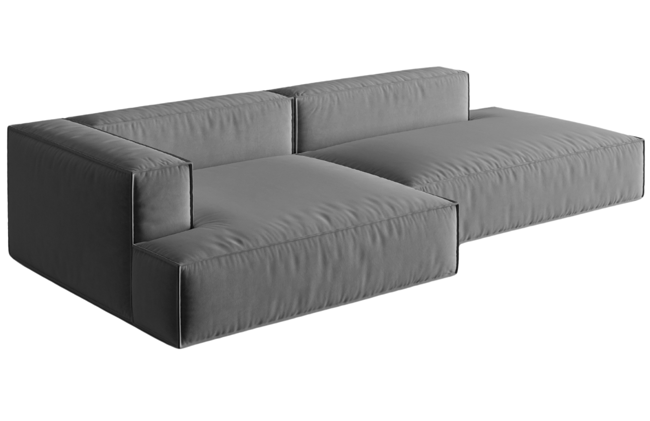 Micadoni Sametová rohová pohovka Nuria 312 cm