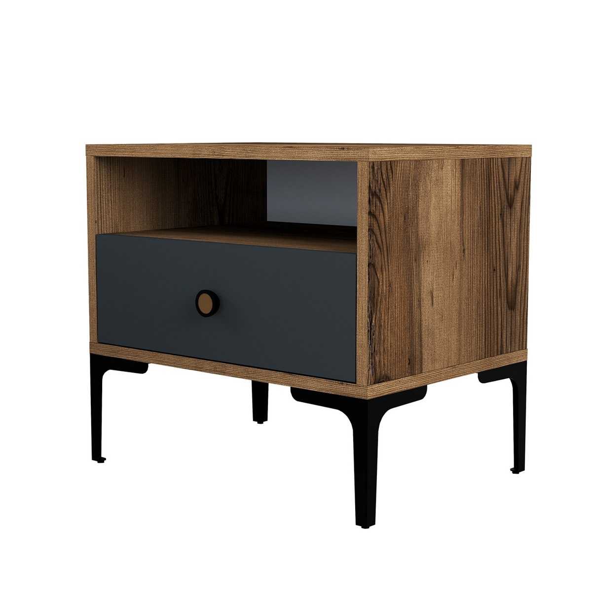 Noční stolek Lizbon Walnut Anthracite