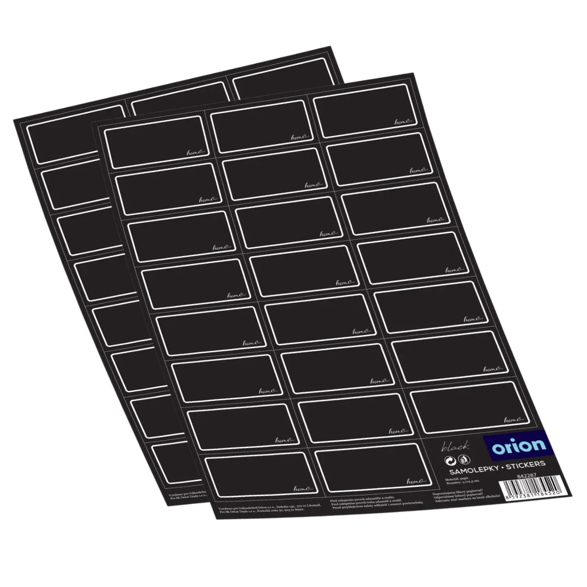 Orion Sada samolepek na kořenky BLACK 2 x 23 ks Orion