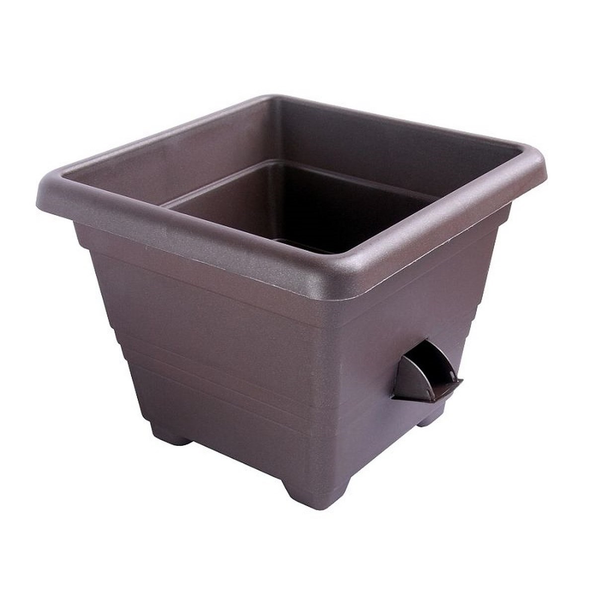 Plastia Bergamot Samozavlažovací Květináč - 25x25 cm čokoládový Plastia