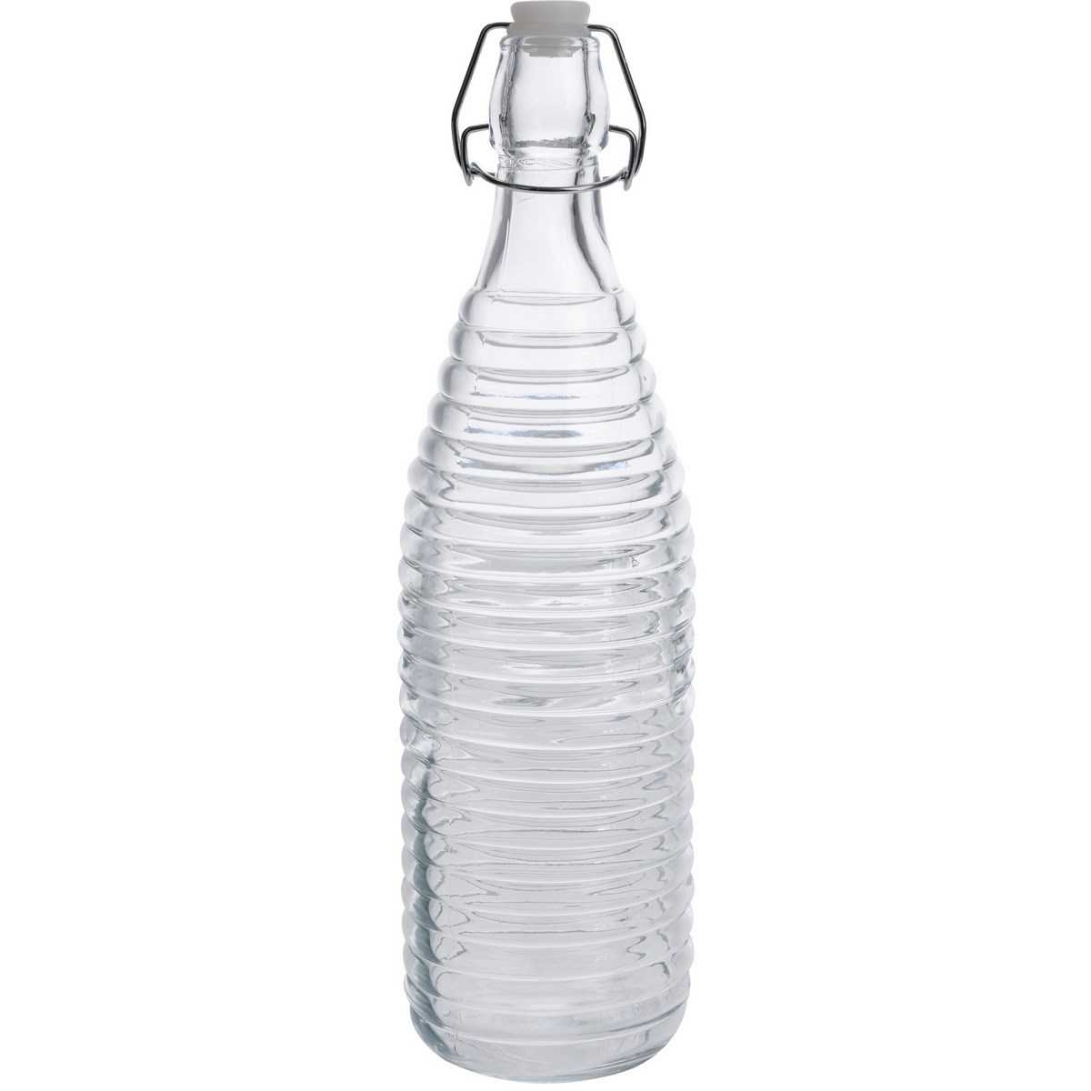 Skleněná láhev s uzávěrem Stripes 1 l