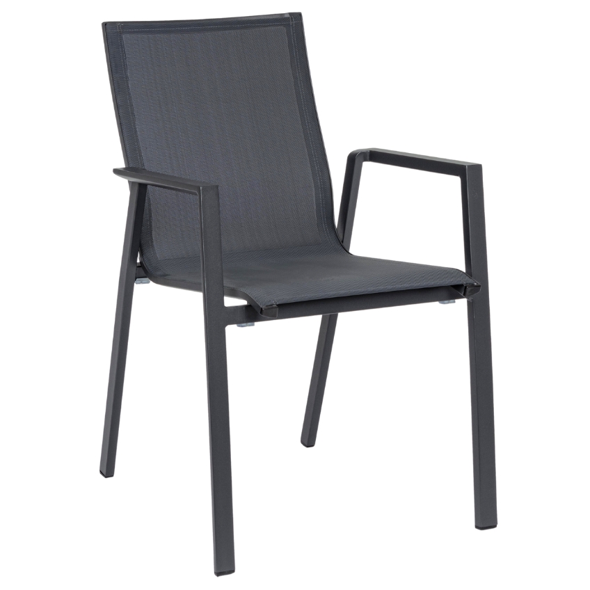 Tmavě šedá hliníková zahradní židle Bizzotto Krion