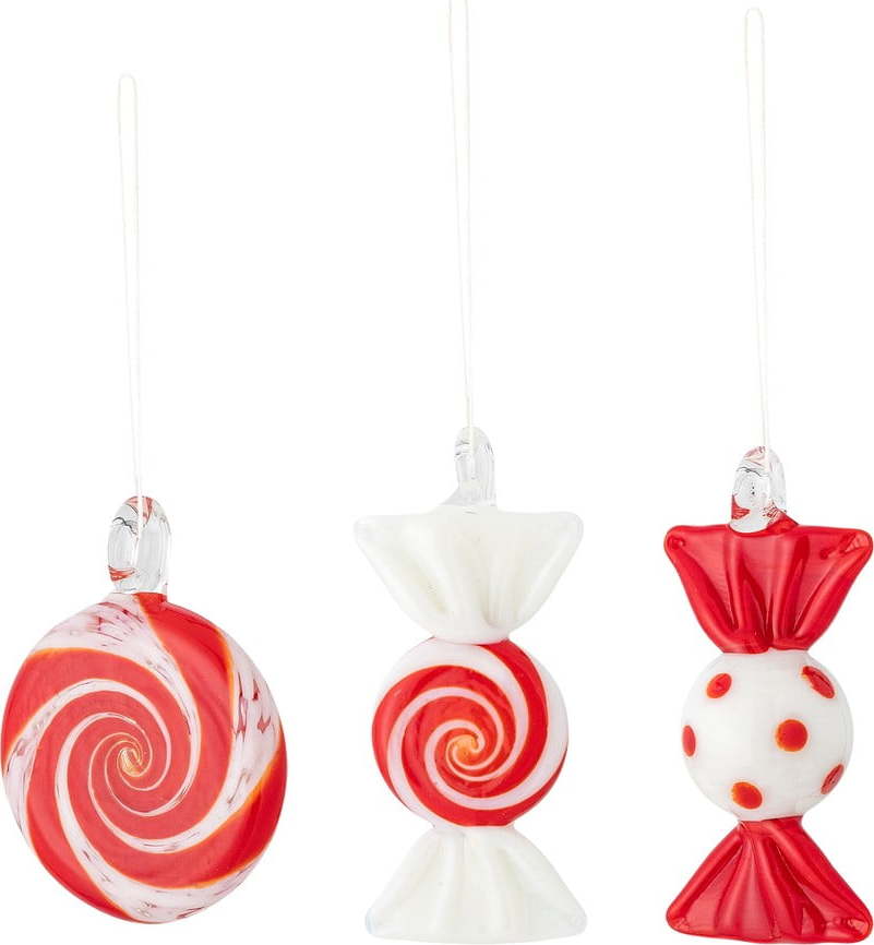 Skleněné ručně vyrobené vánoční ozdoby v sadě 3 ks 6 cm Festive – Bloomingville