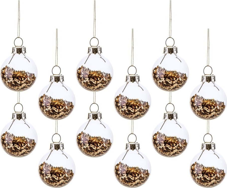 Skleněné vánoční koule v sadě 12 ks ø 3 cm Gold Mini – Sass & Belle