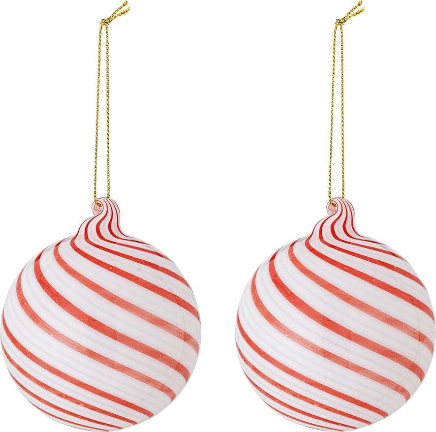 Skleněné vánoční koule v sadě 2 ks ø 8 cm Zwirl – Bloomingville