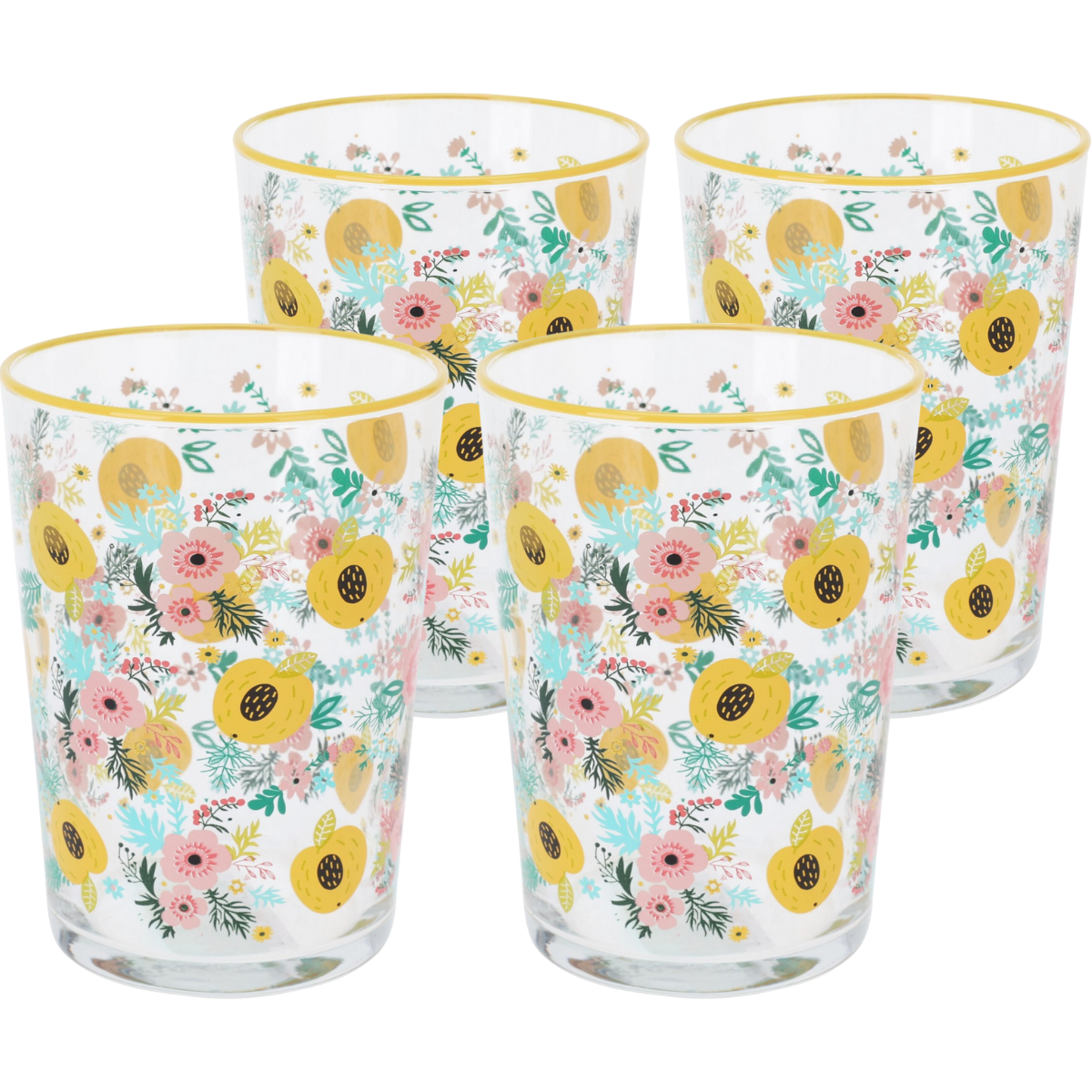 4dílná sada sklenic Flowers & Fruits 510 ml