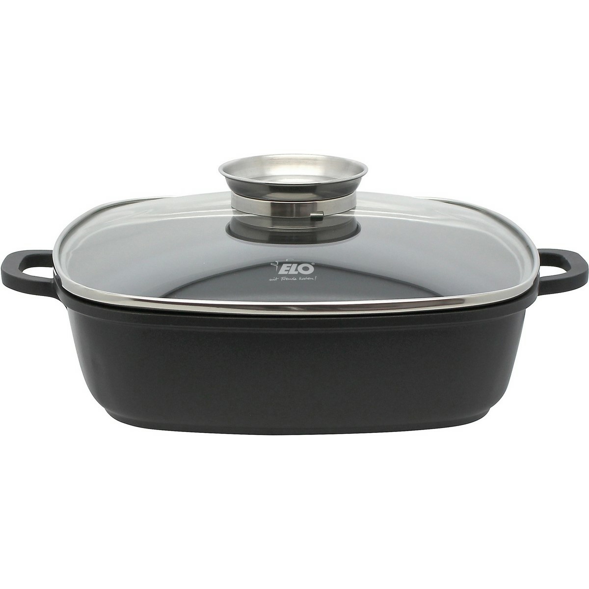 Elo 19658 Pekáč se skleněnou poklicí a aroma úchytem Alucast 28 x 28 cm Elo