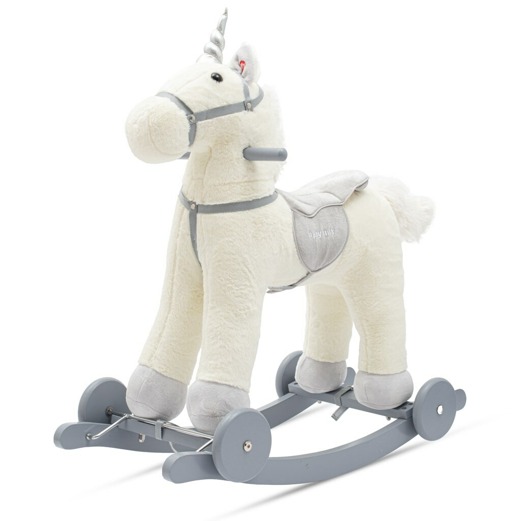 Houpací hračka s melodií a kolečky Unicorn Baby Mix bílá Baby Mix