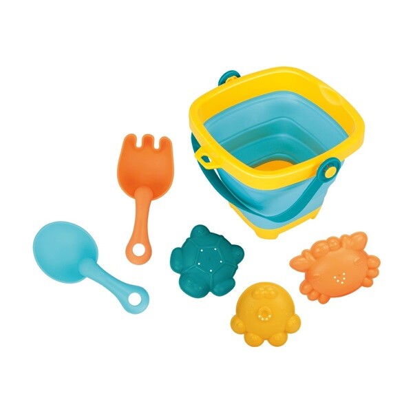 Skládací kyblík a hračky do vody Baby Mix 5ks Baby Mix