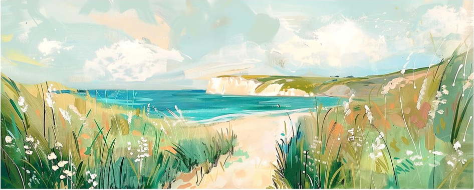 Obraz 60x150 cm Gouache Sea – Styler