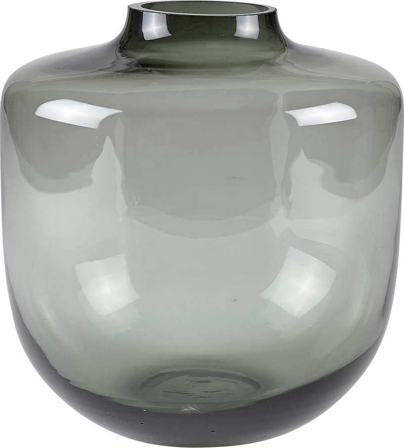 Šedá skleněná váza (výška 21 cm) Daun – Villa Collection