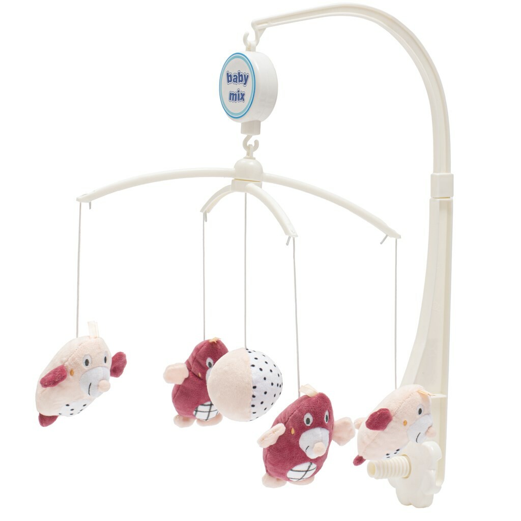 Kolotoč nad postýlku Baby Mix Krtečci růžový Baby Mix