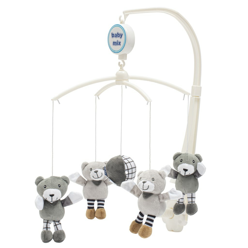 Kolotoč nad postýlku Baby Mix Malí medvídci šedý Baby Mix