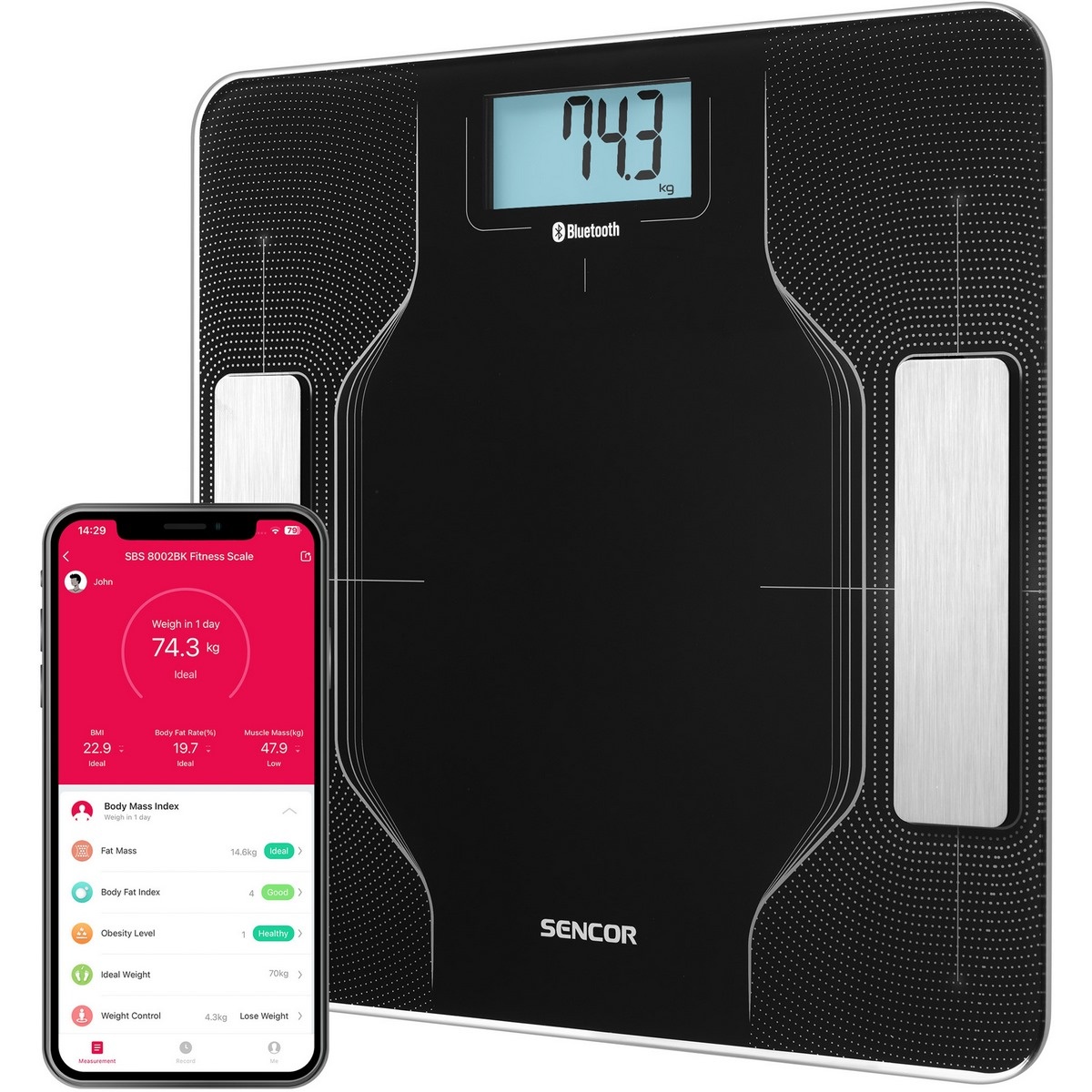 Sencor SBS 8002BK chytrá osobní fitness váha Sencor