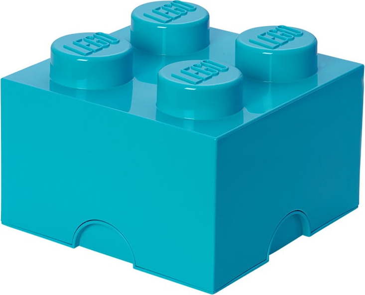 Azurově modrý úložný box čtverec LEGO®