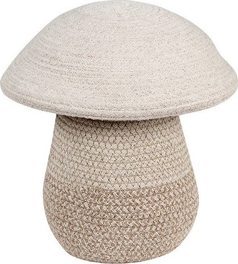 Béžový látkový dětský koš na hračky ø 23x27 cm Mushroom – Lorena Canals