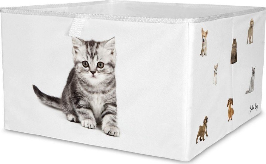 Bílý látkový dětský organizér na hračky 32x32x20 cm The Cutest Ones – Butter Kings