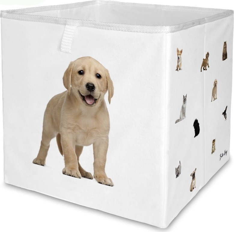 Bílý látkový dětský organizér na hračky 32x32x32 cm The Cutest Ones – Butter Kings