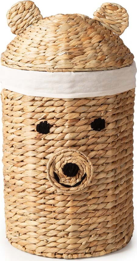 Dětský koš na hračky z vodního hyacintu v přírodní barvě ø 30x56 cm Bear – Compactor