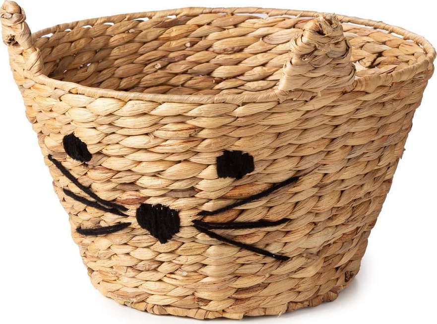 Dětský koš na hračky z vodního hyacintu v přírodní barvě ø 35x26 cm Cat – Compactor