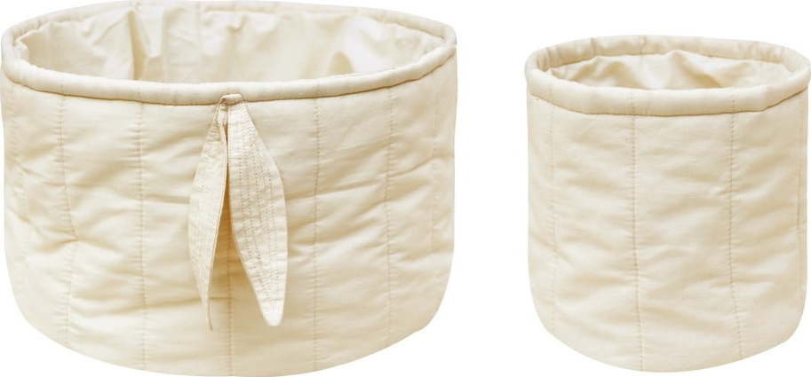 Krémové látkové dětské úložné boxy v sadě 2 ks ø 30x20 cm Bambie Natural – Lorena Canals