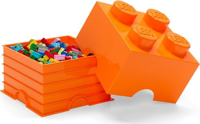 Oranžový úložný box čtverec LEGO®