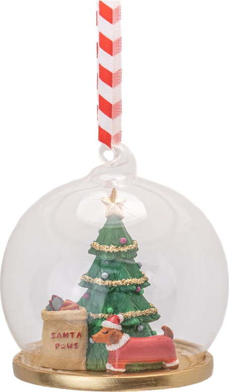Ručně vyrobená vánoční koule z polyresinu ø 7 cm Santa Paws – Sass & Belle