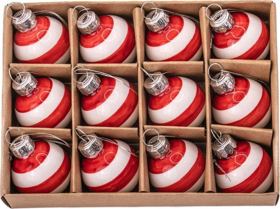 Skleněné ručně vyrobené vánoční koule v sadě 12 ks ø 3 cm Mini Bauble – Sass & Belle