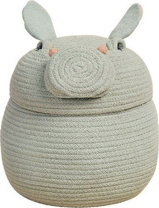 Světle šedý látkový dětský koš na hračky ø 25x30 cm Henry the Hippo – Lorena Canals
