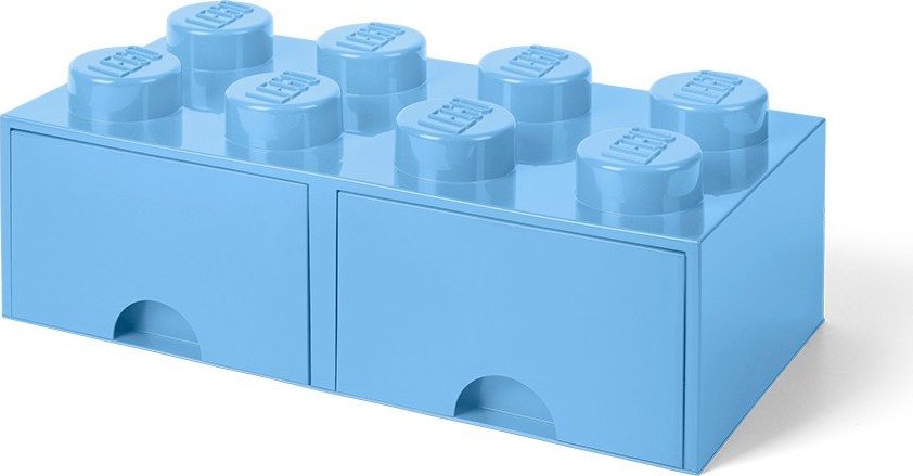 Světle modrý úložný box se dvěma šuplíky LEGO®