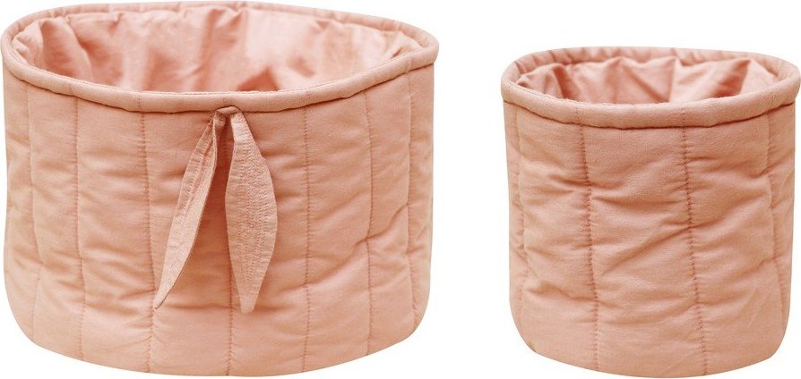 Světle růžové látkové dětské úložné boxy v sadě 2 ks ø 30x20 cm Bambie Vintage Nude – Lorena Canals