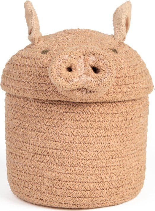 Světle růžový látkový dětský koš na hračky ø 17x15 cm Mini Peggy the Pig – Lorena Canals
