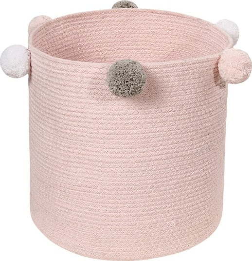 Světle růžový látkový dětský koš na hračky ø 30x30 cm Bubbly – Lorena Canals
