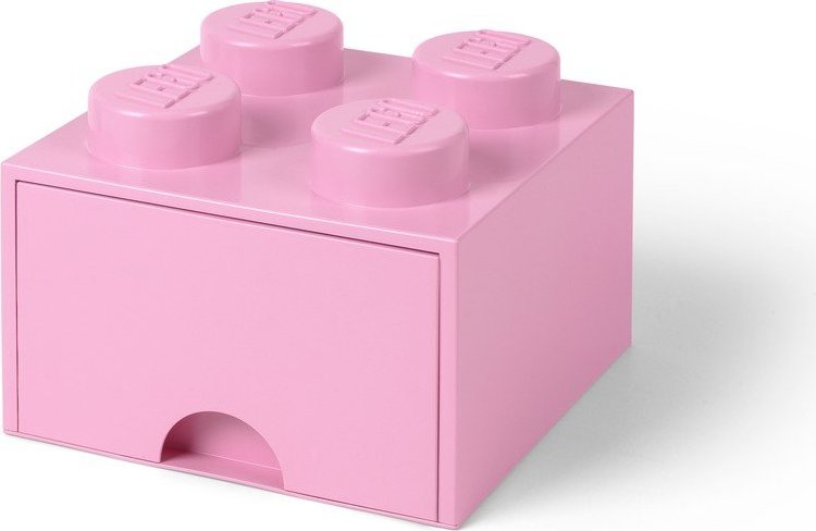 Světle růžový úložný box čtverec LEGO®