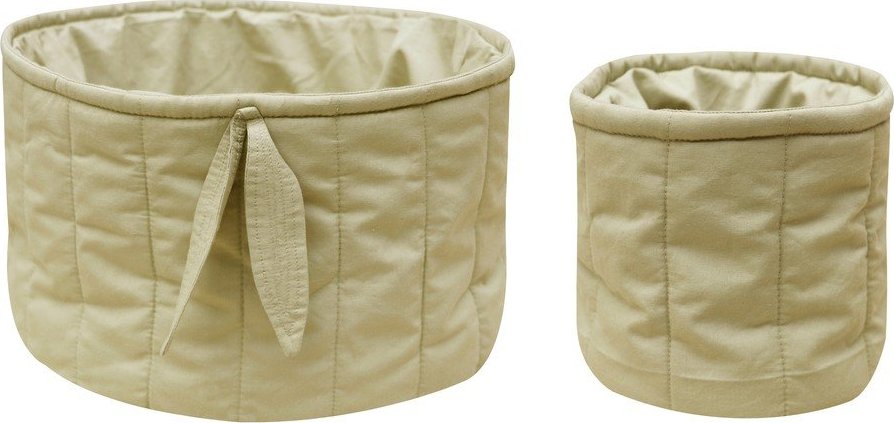 Světle zelené látkové dětské úložné boxy v sadě 2 ks ø 30x20 cm Bambie Olive – Lorena Canals