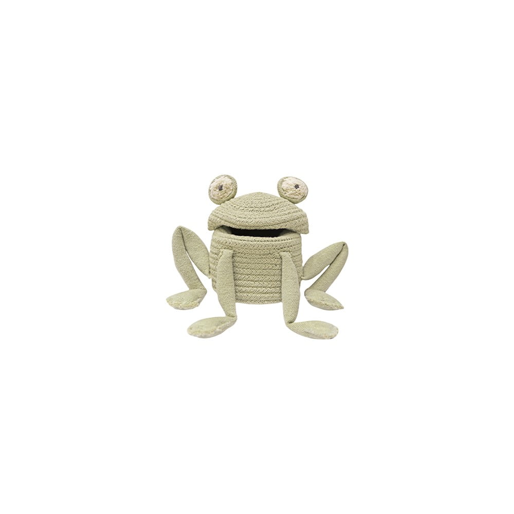 Zelený látkový dětský koš na hračky ø 15x15 cm Mini Fred the Frog – Lorena Canals