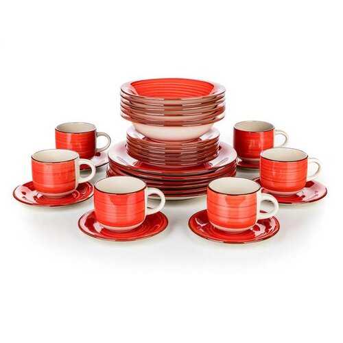 Banquet 30dílná jídelní sada Spiral Red Banquet