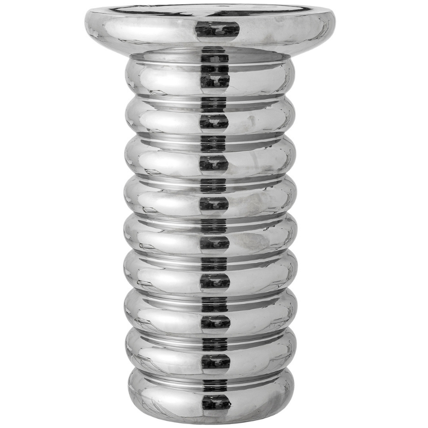 Bloomingville Stříbrný kameninový odkládací stolek Spike 30 cm