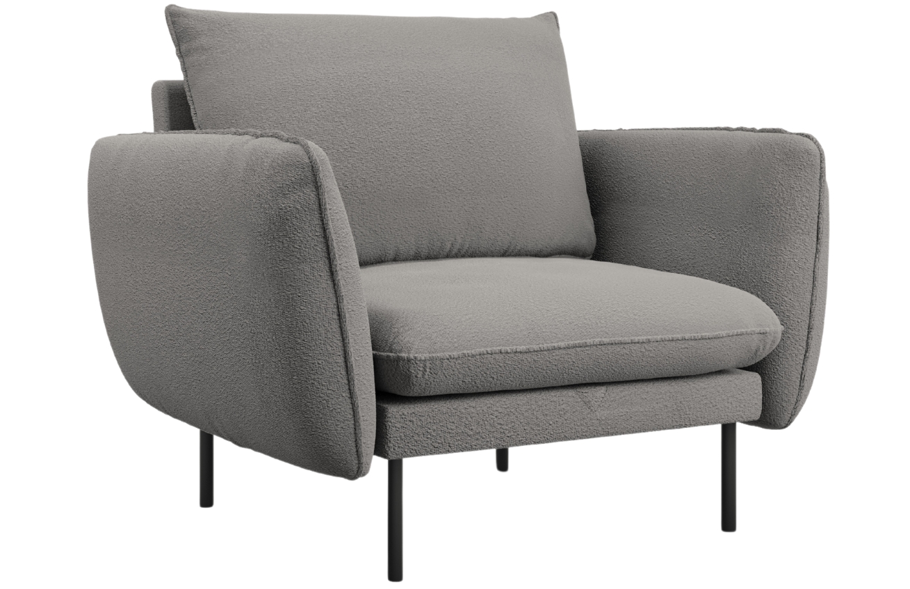 Cosmopolitan Design Šedé bouclé křeslo Vienna