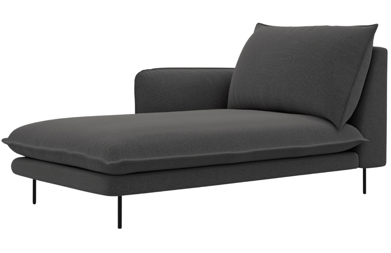 Cosmopolitan Design Tmavě šedá čalouněná lenoška Vienna 170 cm